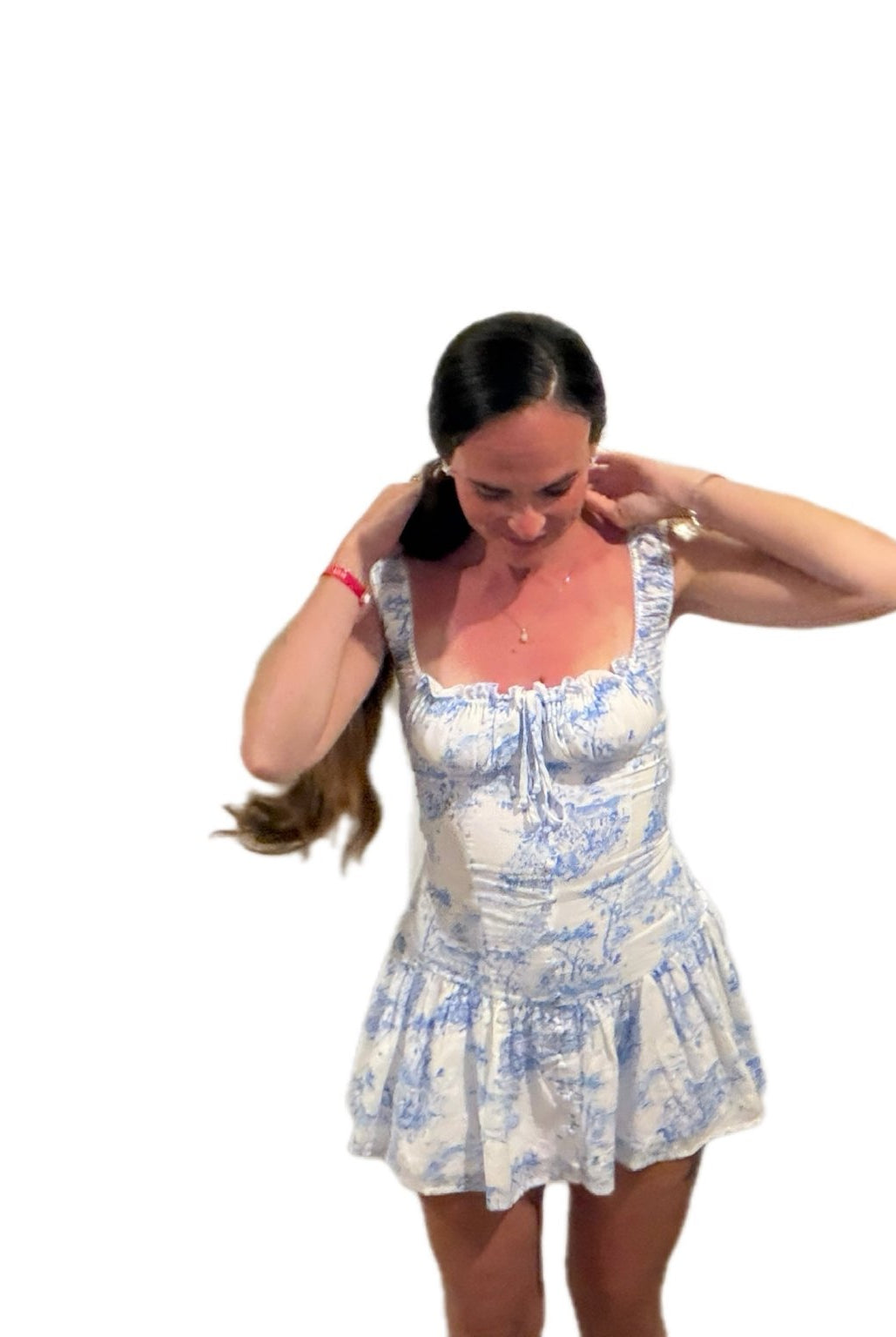 Amalfi Coast Blue & White Floral Vacation Dress - Bella Blossom Boutique