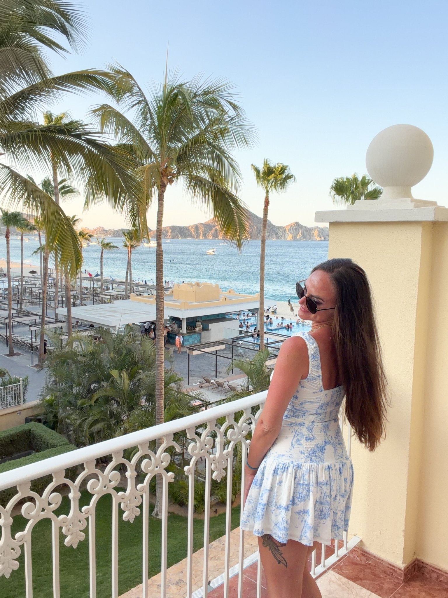 Amalfi Coast Blue & White Floral Vacation Dress - Bella Blossom Boutique