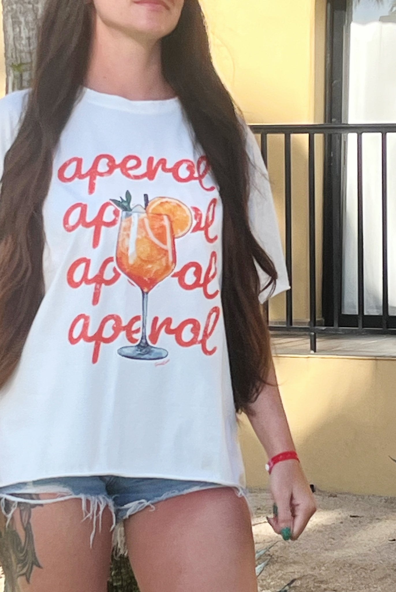 Aperol Please Relaxed Graphic Tee – Effortless Summer Brunch Style - Bella Blossom Boutique