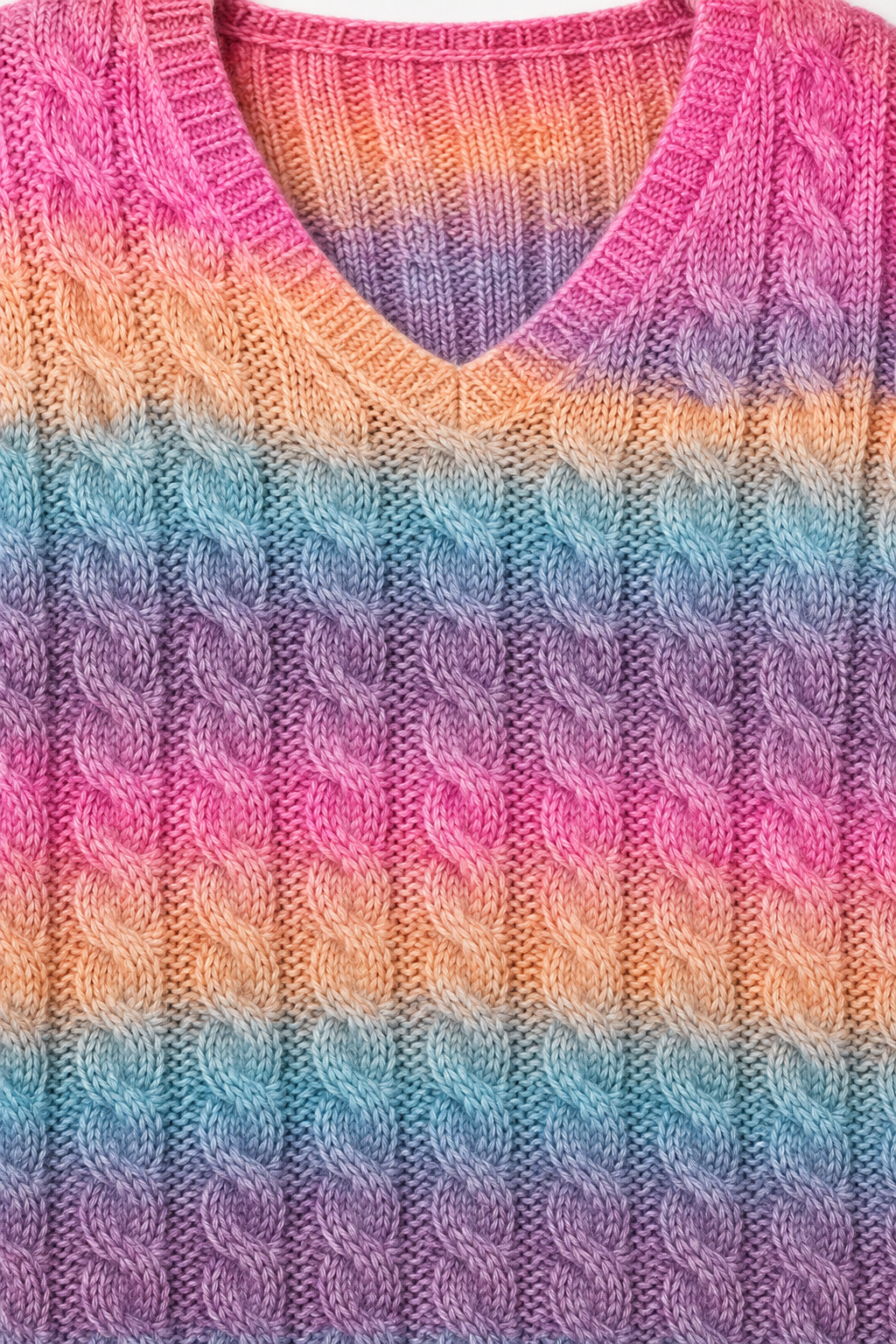 Aura Ombré Cable Knit V-Neck Sweater - Bella Blossom Boutique