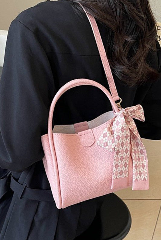 Bella Luxury Scarf - Accent Vegan Leather Handbag - Bella Blossom Boutique