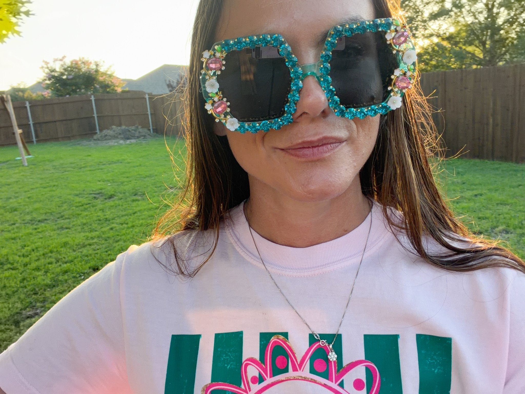 Bling & Bloom: Hand-Embellished Oversized Crystal Floral & Bee Sunglasses - Bella Blossom Boutique