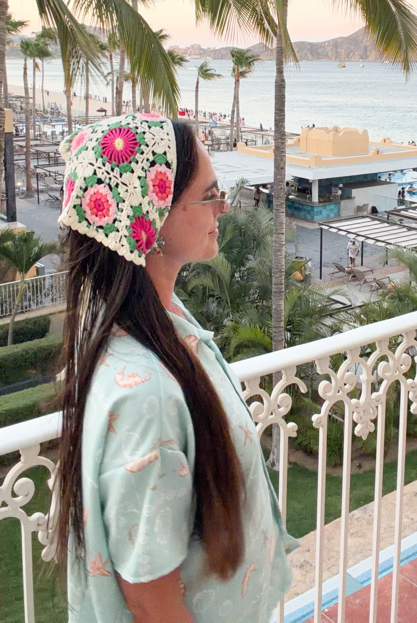 Boho Floral Crochet Headband – Hand-Stitched Flower Hair Wrap - Bella Blossom Boutique