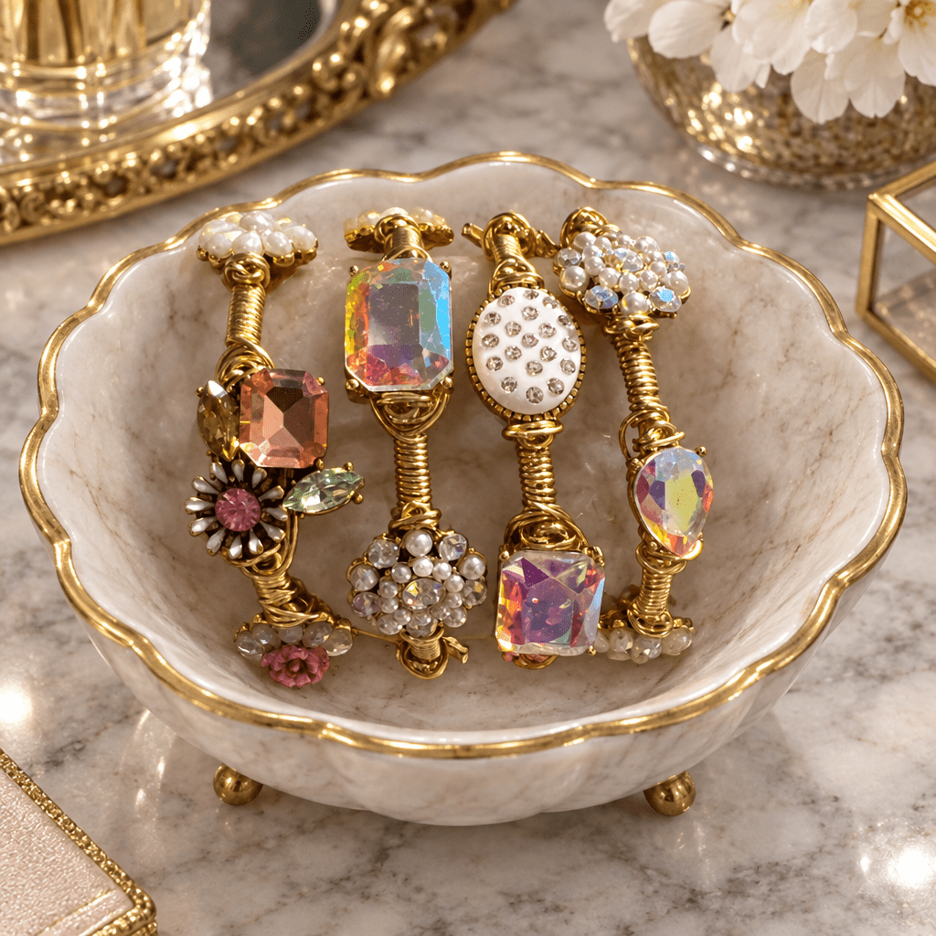 Brass Bejeweled Bangles - Bella Blossom Boutique