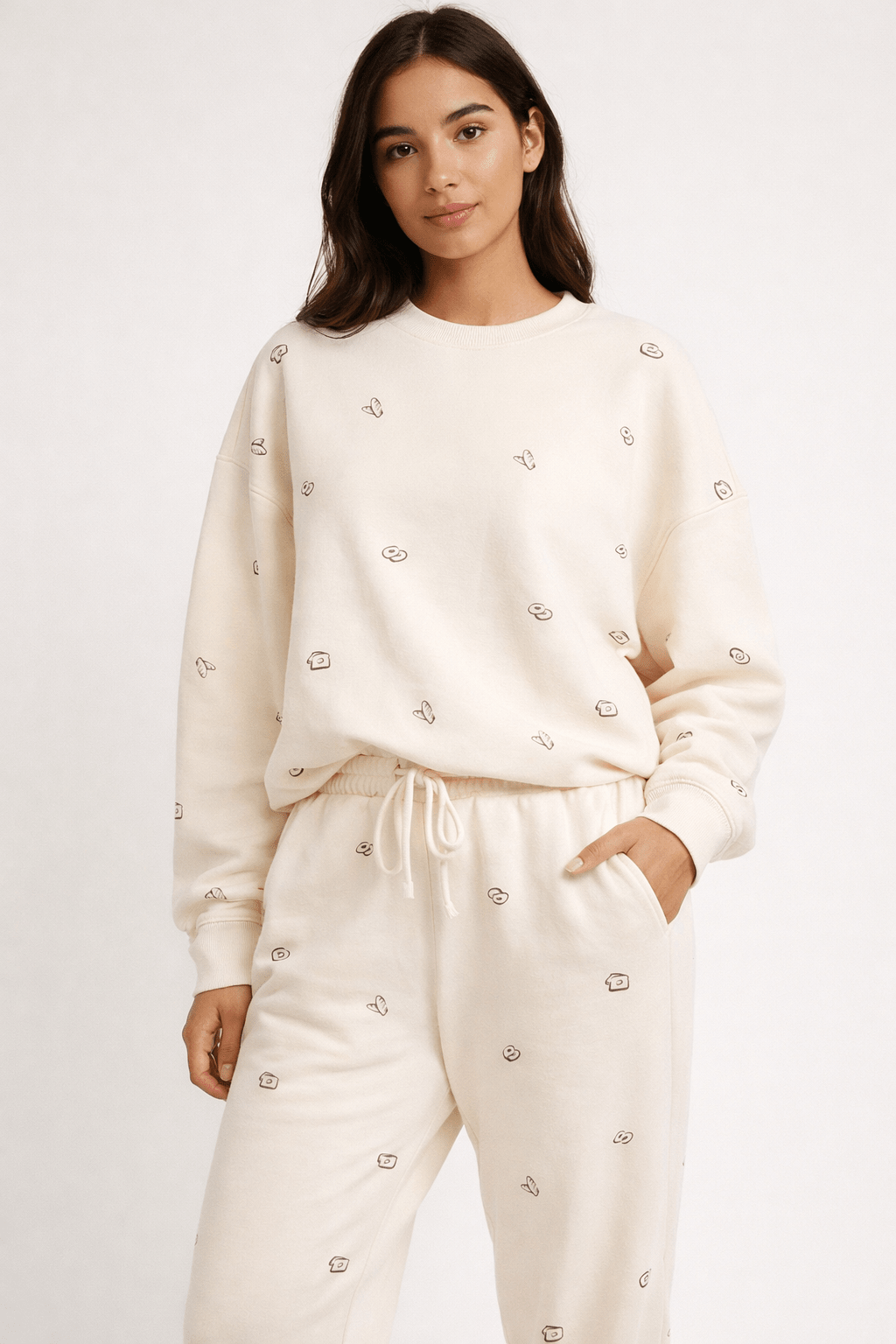 Café Morning: Coffee & Pastry Print Matching Lounge Set - Bella Blossom Boutique