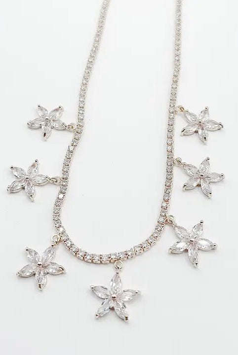 Celestial Crystal Multi - Star Charm Necklace - Bella Blossom Boutique