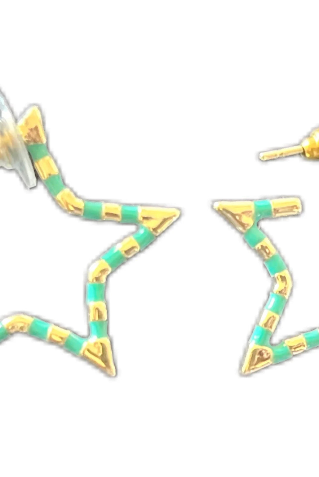 Celestial Turquoise & Gold Star Hoop Earrings - Bella Blossom Boutique