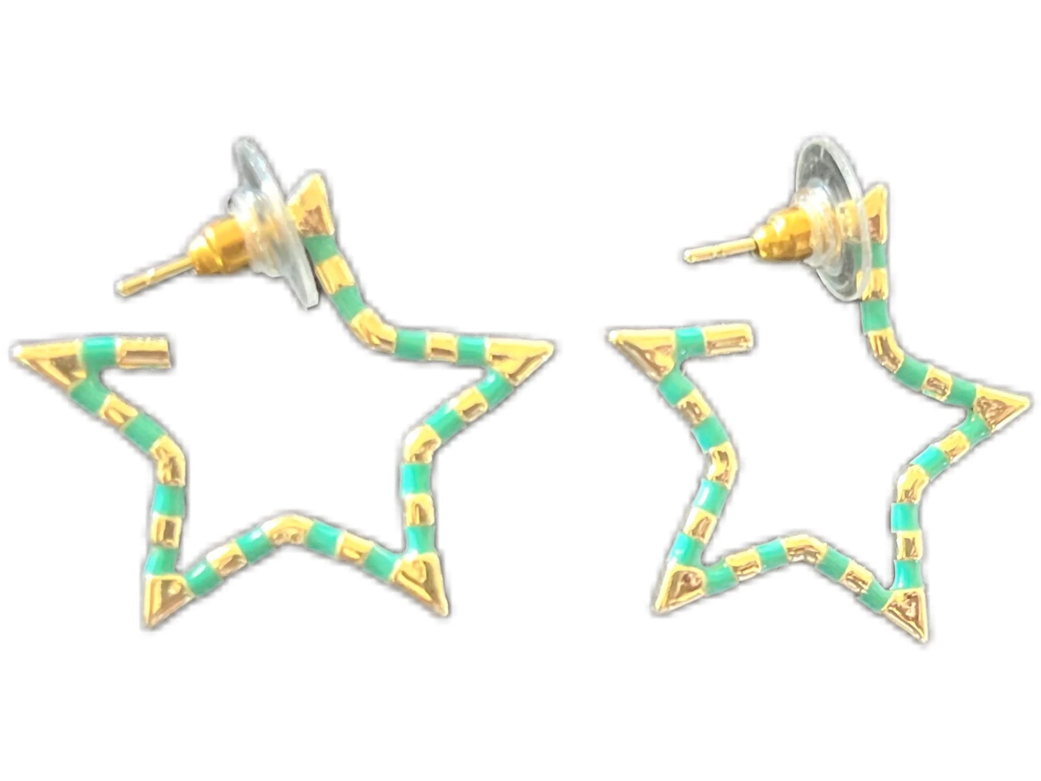 Celestial Turquoise & Gold Star Hoop Earrings - Bella Blossom Boutique