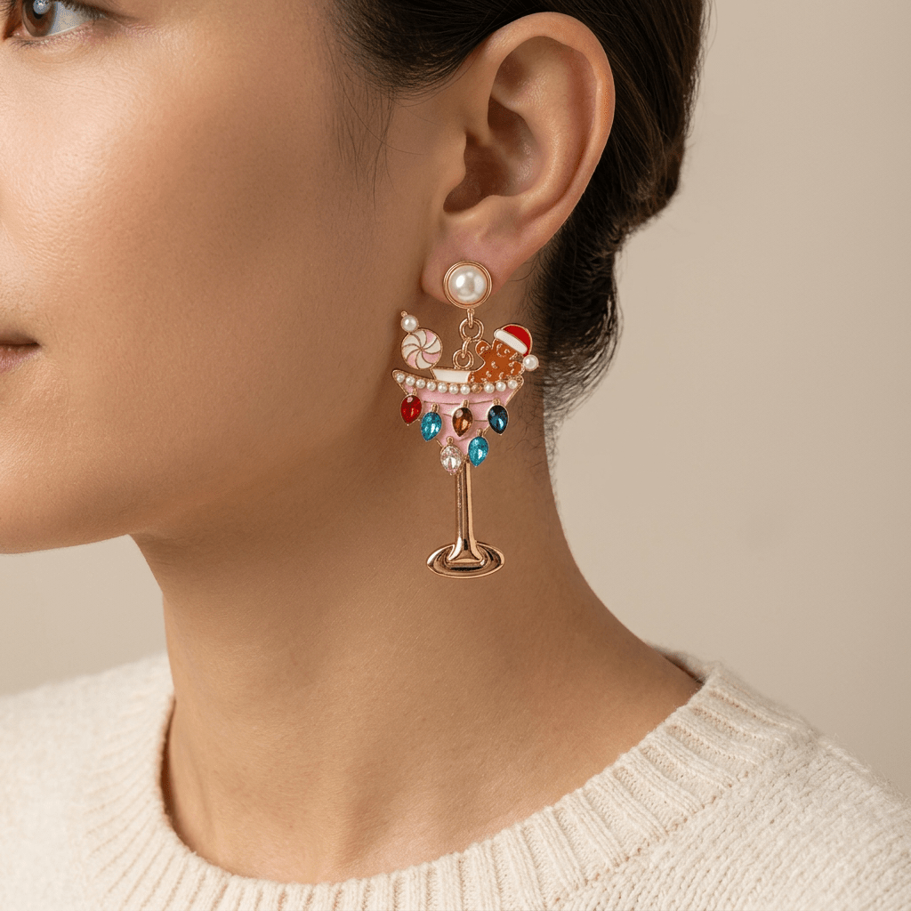 Christmas Martini Earrings - Bella Blossom Boutique