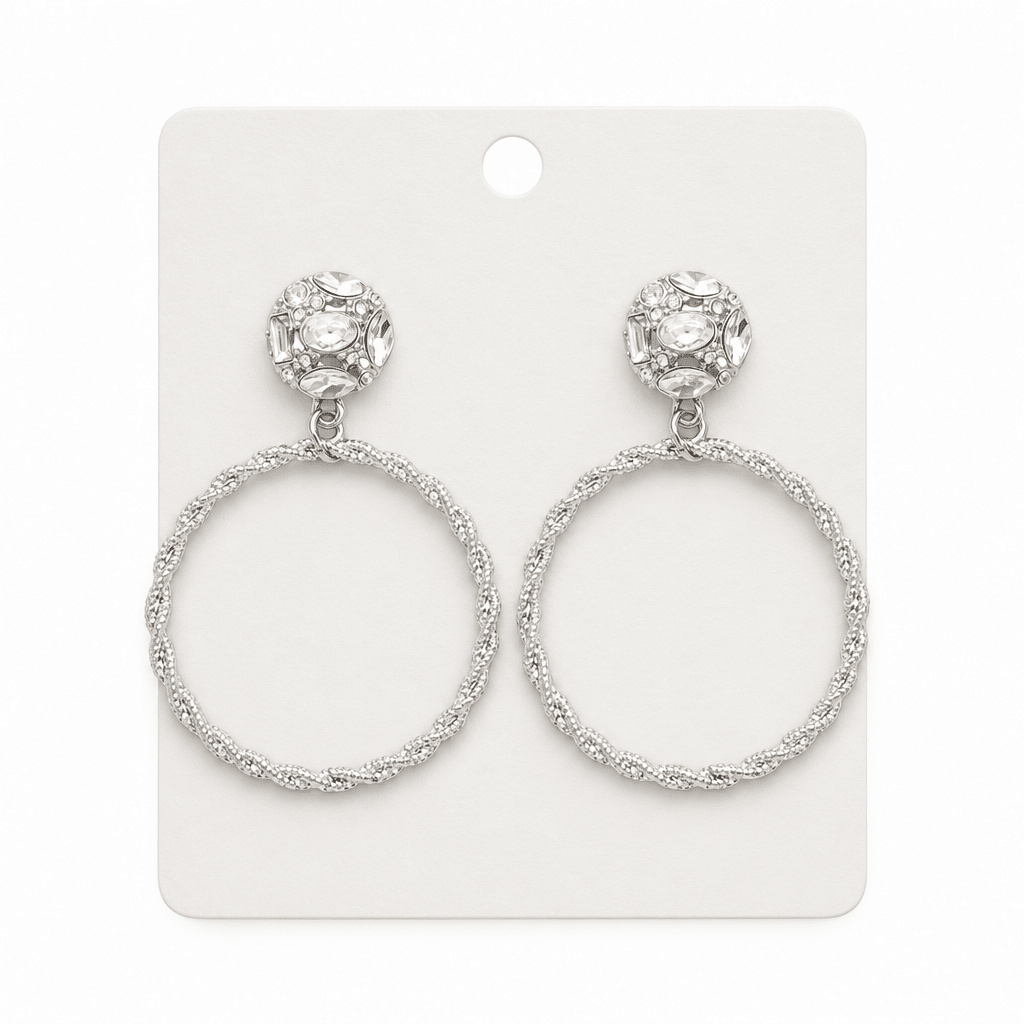 Circle Rhinestone Earrings - Bella Blossom Boutique