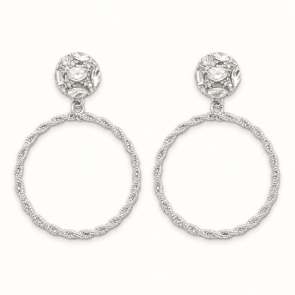Circle Rhinestone Earrings - Bella Blossom Boutique