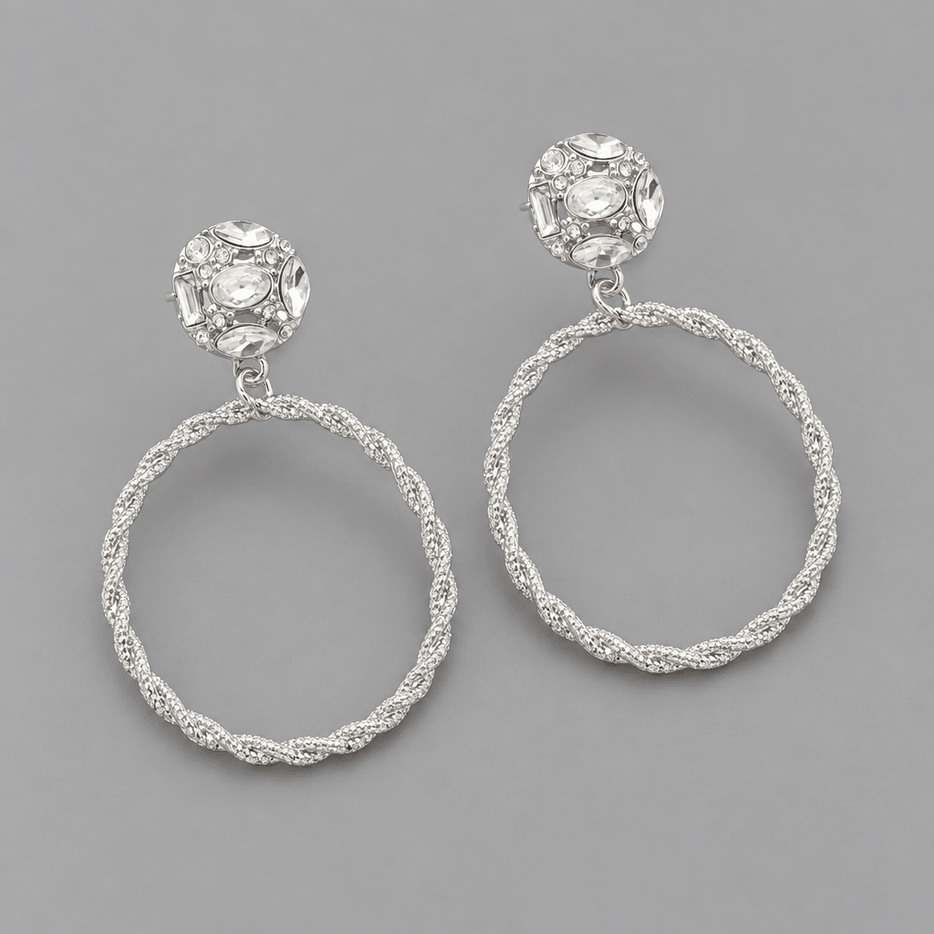 Circle Rhinestone Earrings - Bella Blossom Boutique