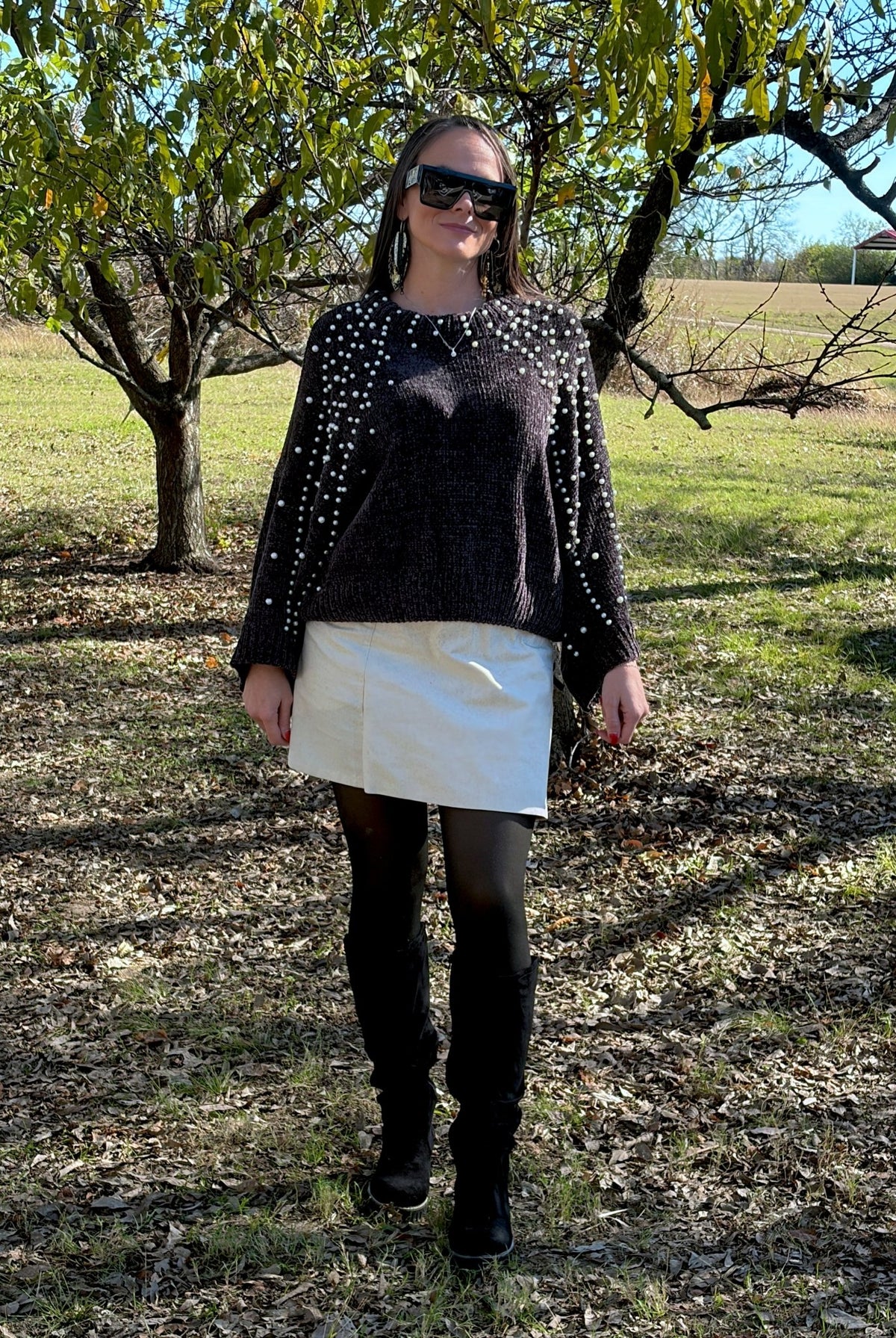 Coquette Ribbon Linen Mini Skirt – Chic Bow Detail Fall Essential - Bella Blossom Boutique