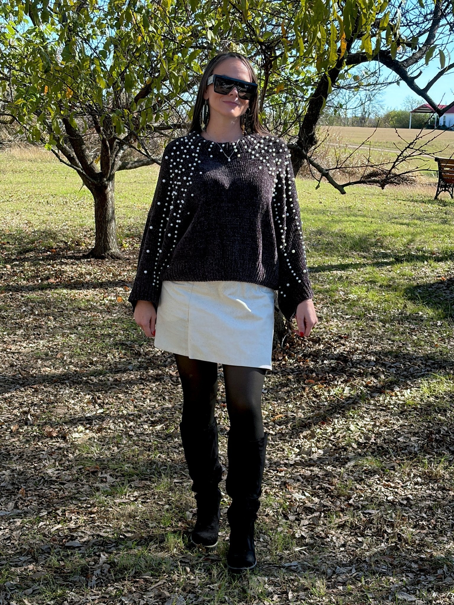 Coquette Ribbon Linen Mini Skirt – Chic Bow Detail Fall Essential - Bella Blossom Boutique