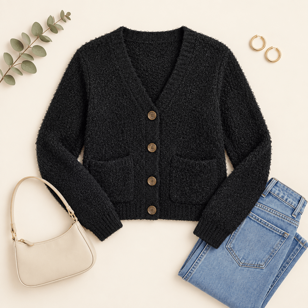 Cozy Popcorn Knit Button-Up Cardigan – Relaxed Fit Essential - Bella Blossom Boutique