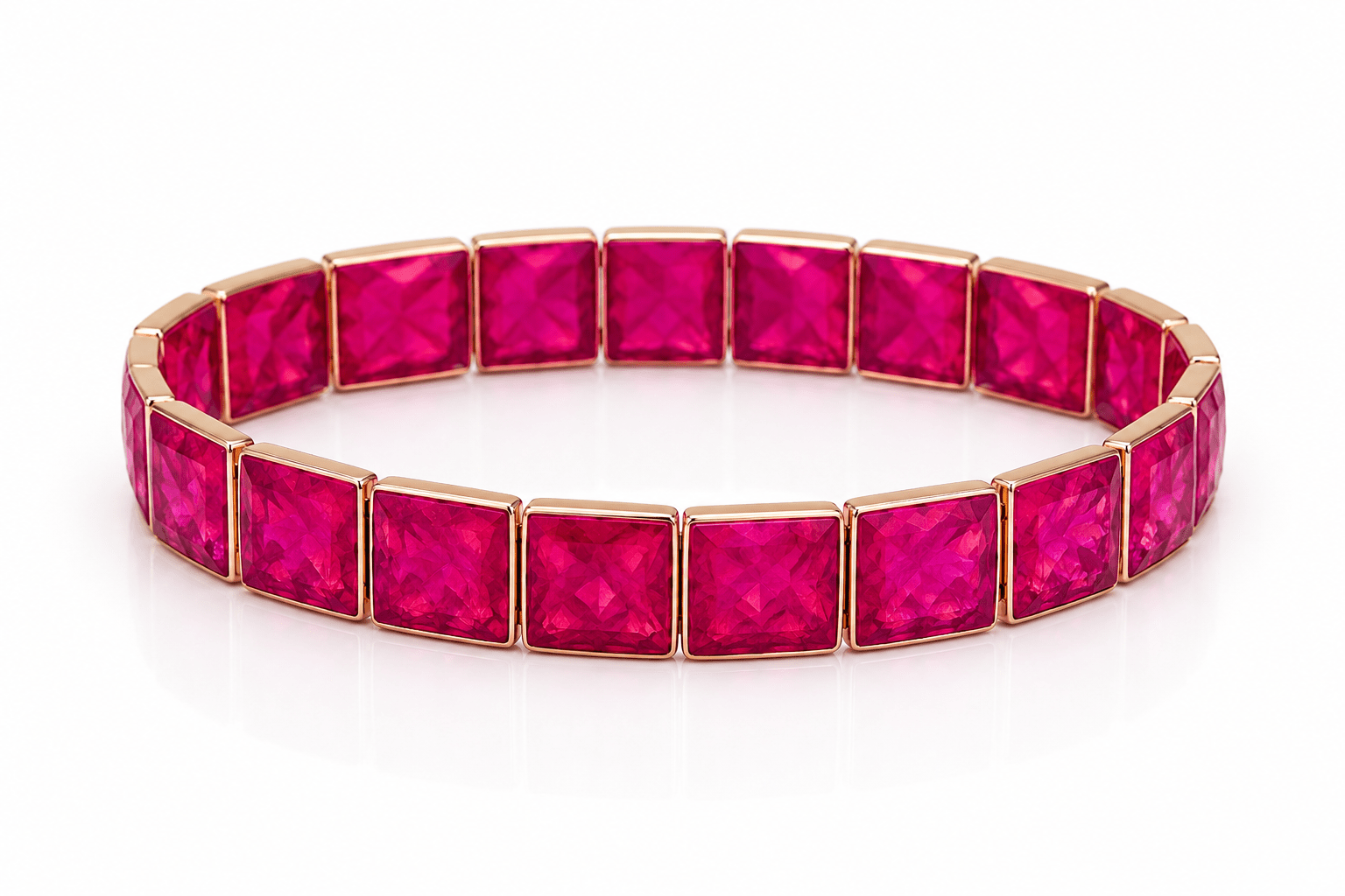 Electric Pink Geometric Square Stretch Bracelet - Bella Blossom Boutique