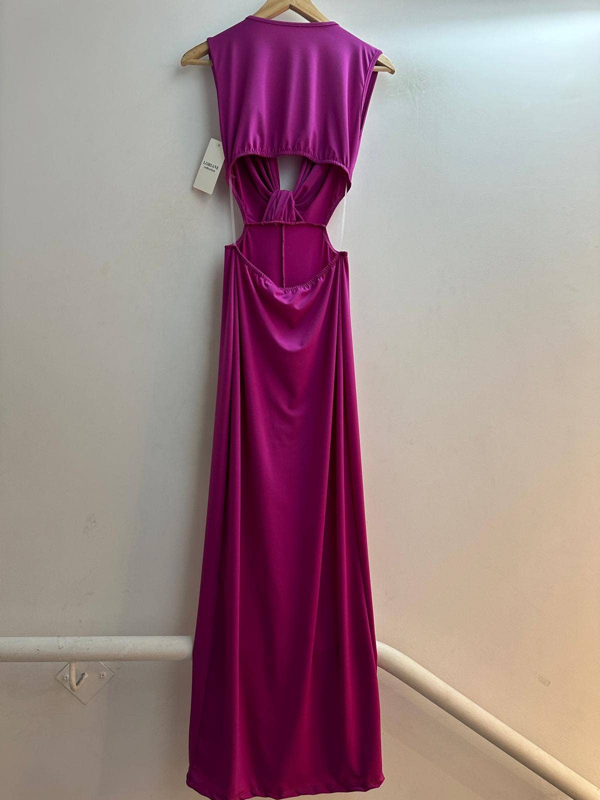 Elena Italian Draped Maxi Dress – Back Cut - Out Evening Gown - Bella Blossom Boutique