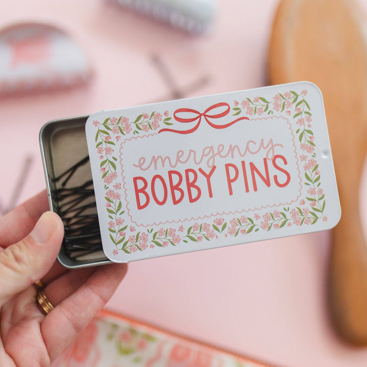 Emergency Bobby Pins Travel Tin- 60 Hair Pins - Bella Blossom Boutique