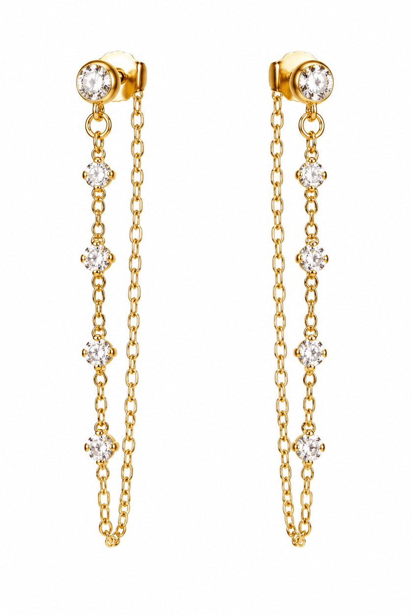 Eternal Shimmer Gold Dangle Earrings – Water - Resistant & Lightweight - Bella Blossom Boutique