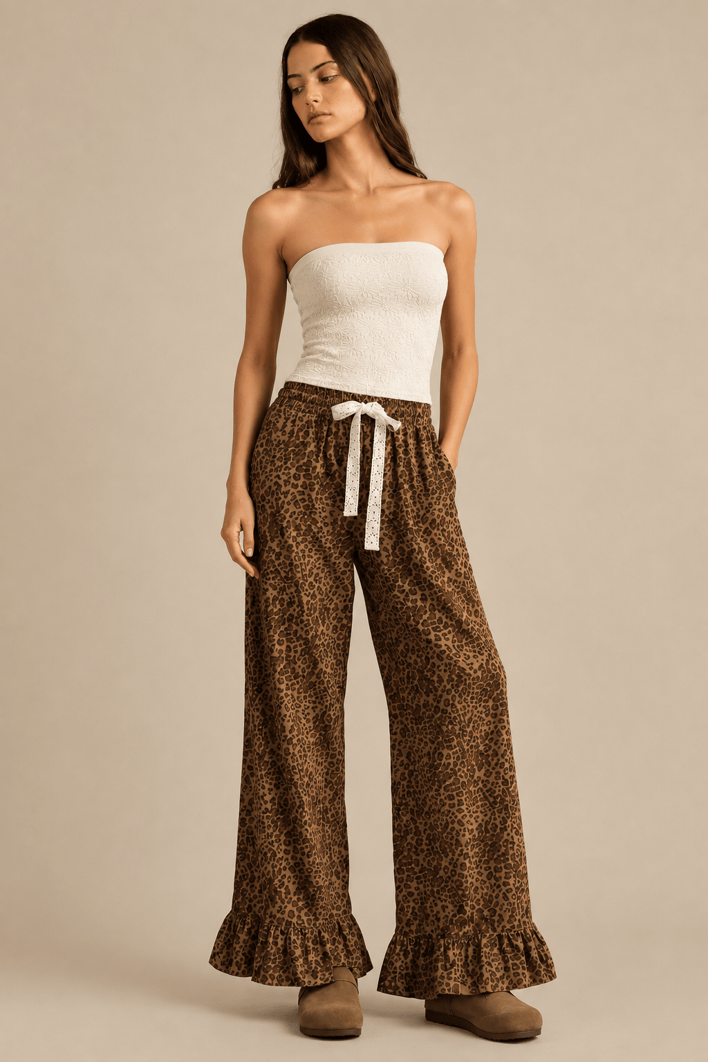 Floral Jacquard Seamless Tube Top - Two-Tone Chic - Bella Blossom Boutique