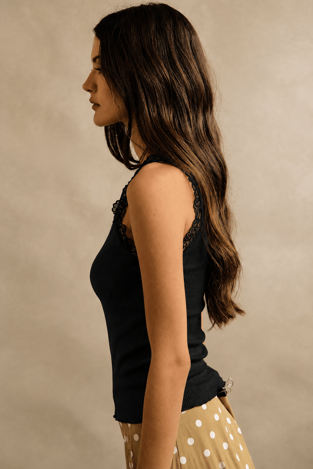 Floral Lace Trim Ribbed Halter Tank Top - Bella Blossom Boutique