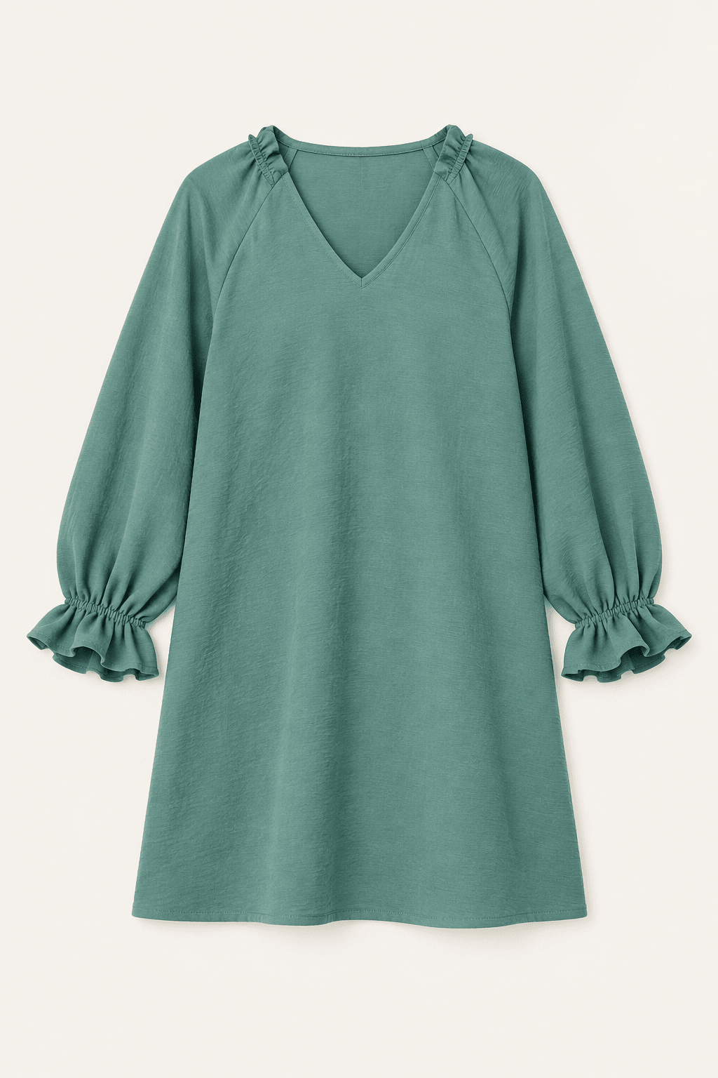 Girls Night Out Boho V-Neck Dress with Ruffle Sleeves - Bella Blossom Boutique