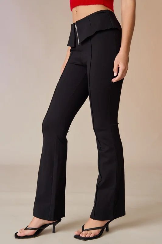 High - Waist Flare Trousers: The Ultimate Sculpting Stretch Fit - Bella Blossom Boutique