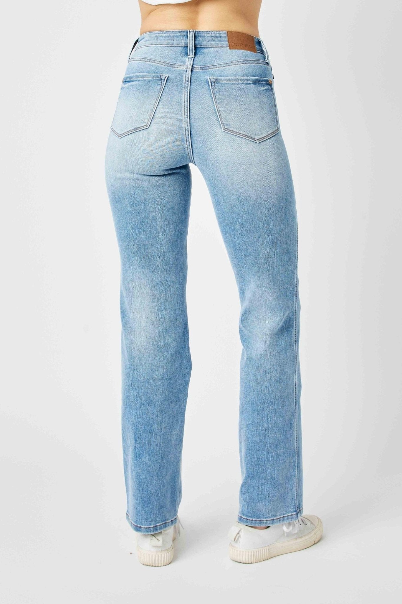 Judy Blue Tummy Control Straight Leg Jeans - Light Wash Confidence - Bella Blossom Boutique