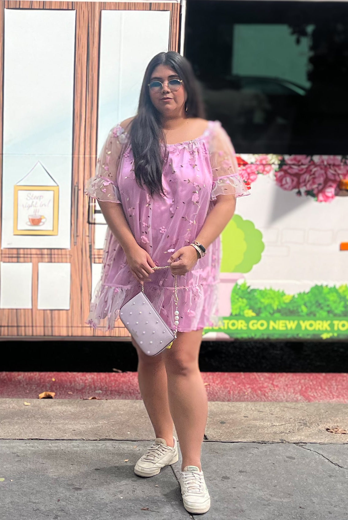 Lilac Blossom Floral Knit Dress – Breezy Summer Elegance - Bella Blossom Boutique
