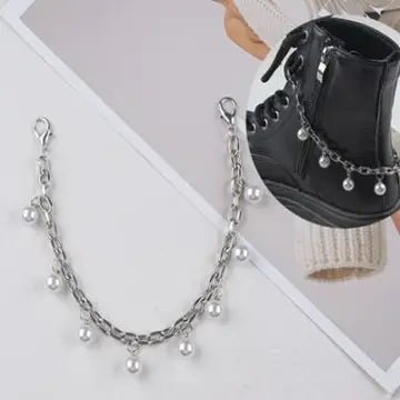 Luxe Pearl Shoe Chain – Elegant Footwear Jewelry Accessory - Bella Blossom Boutique