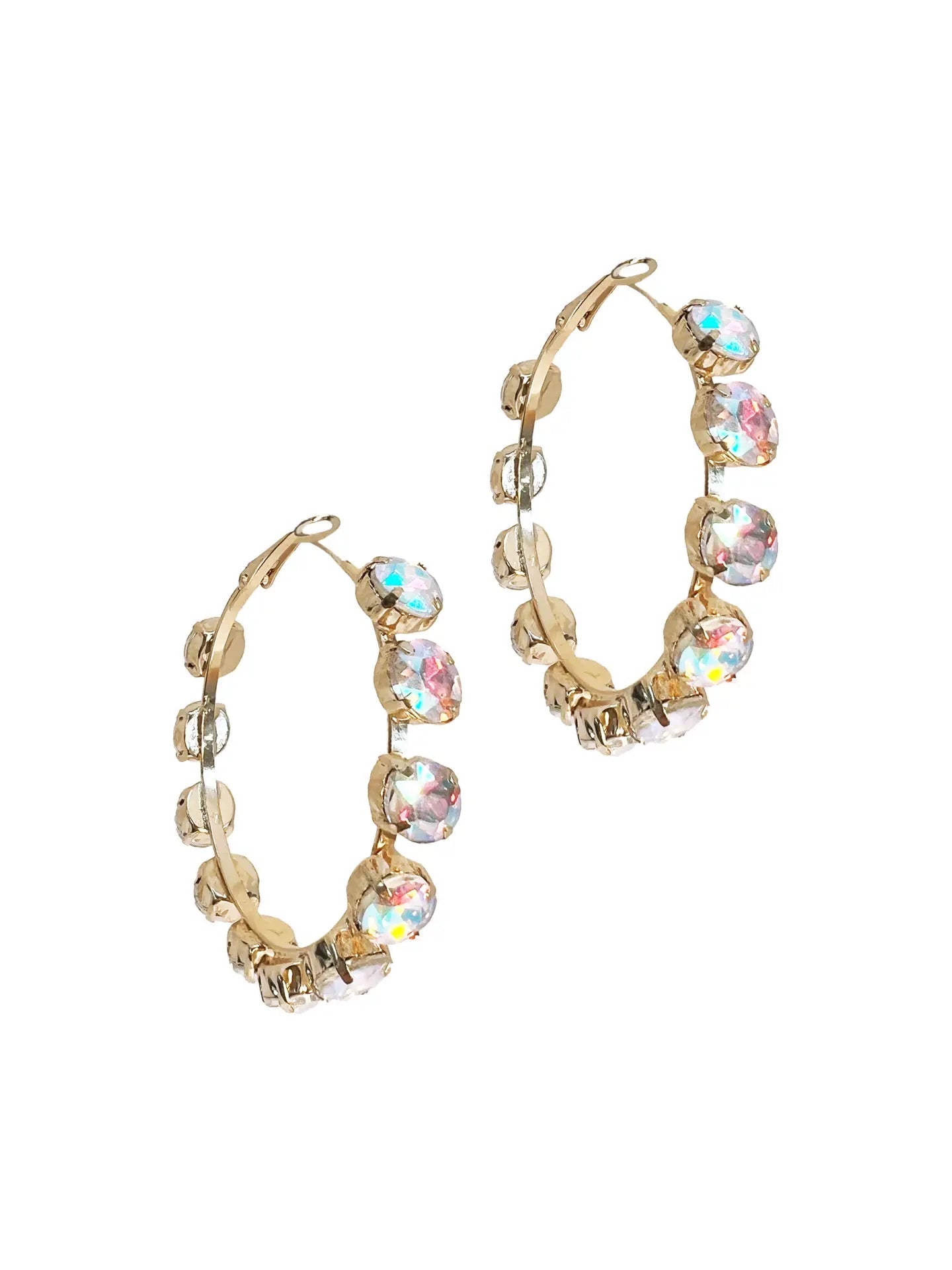 Make It Rain: Glistening Crystal Statement Hoop Earrings - Bella Blossom Boutique