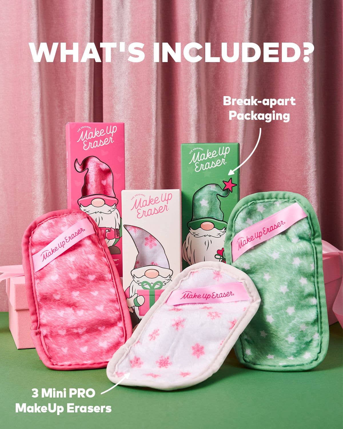 MakeUp Eraser: Gnome Sweet Gnome 3-Piece Reusable Makeup Remover Gift Set - Bella Blossom Boutique