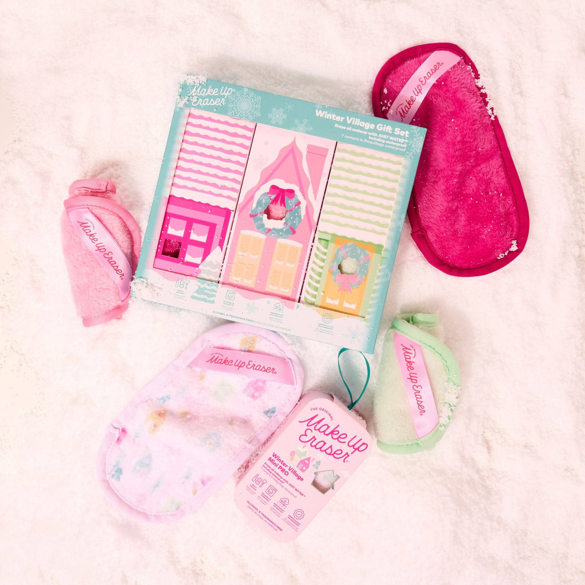 MakeUp Eraser Winter Village 3pc Gift Set – Reusable Waterproof Makeup Remover - Bella Blossom Boutique