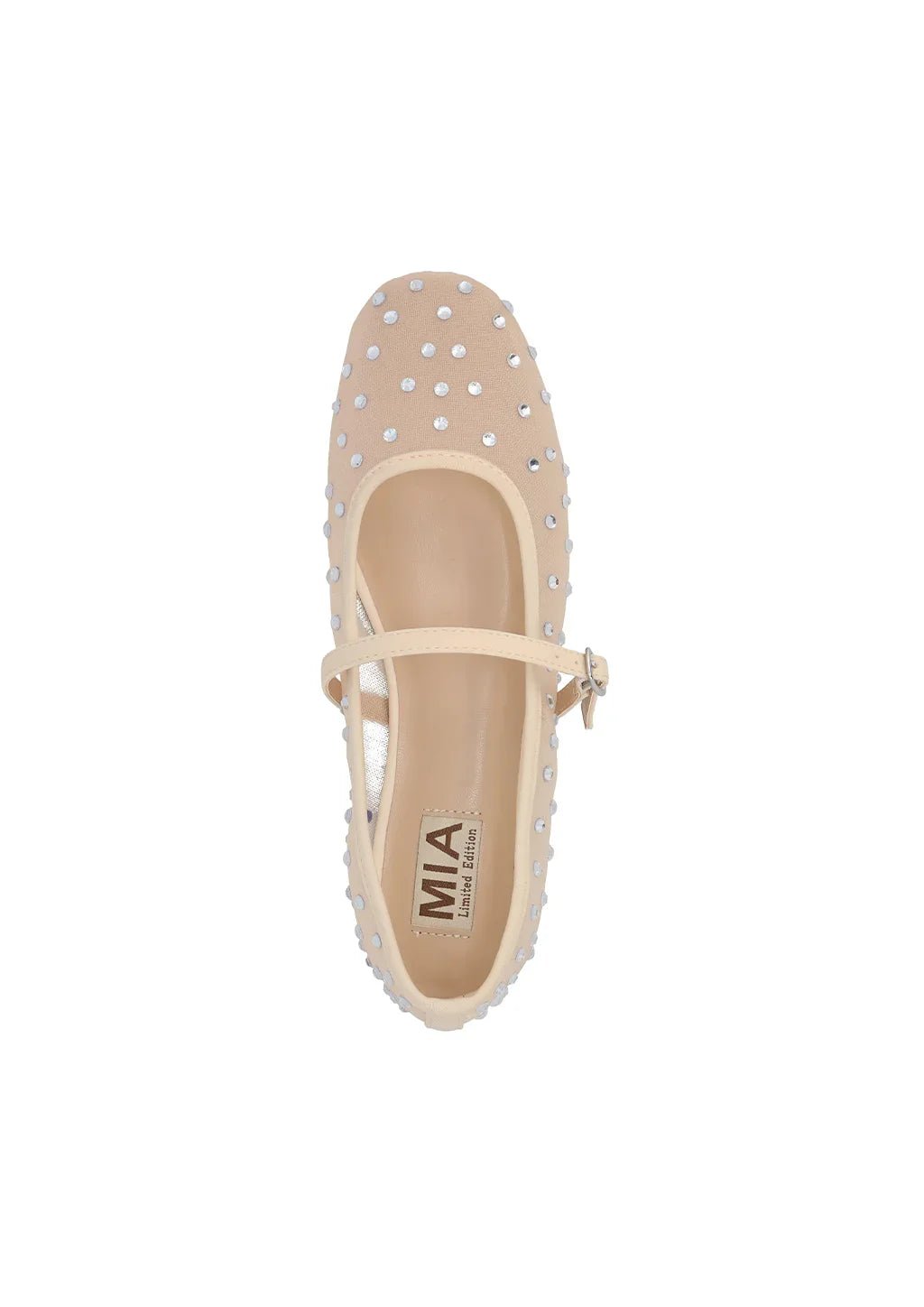 MIA Rhinestone Mesh Ballet Flats – Crystal Mary Janes - Bella Blossom Boutique