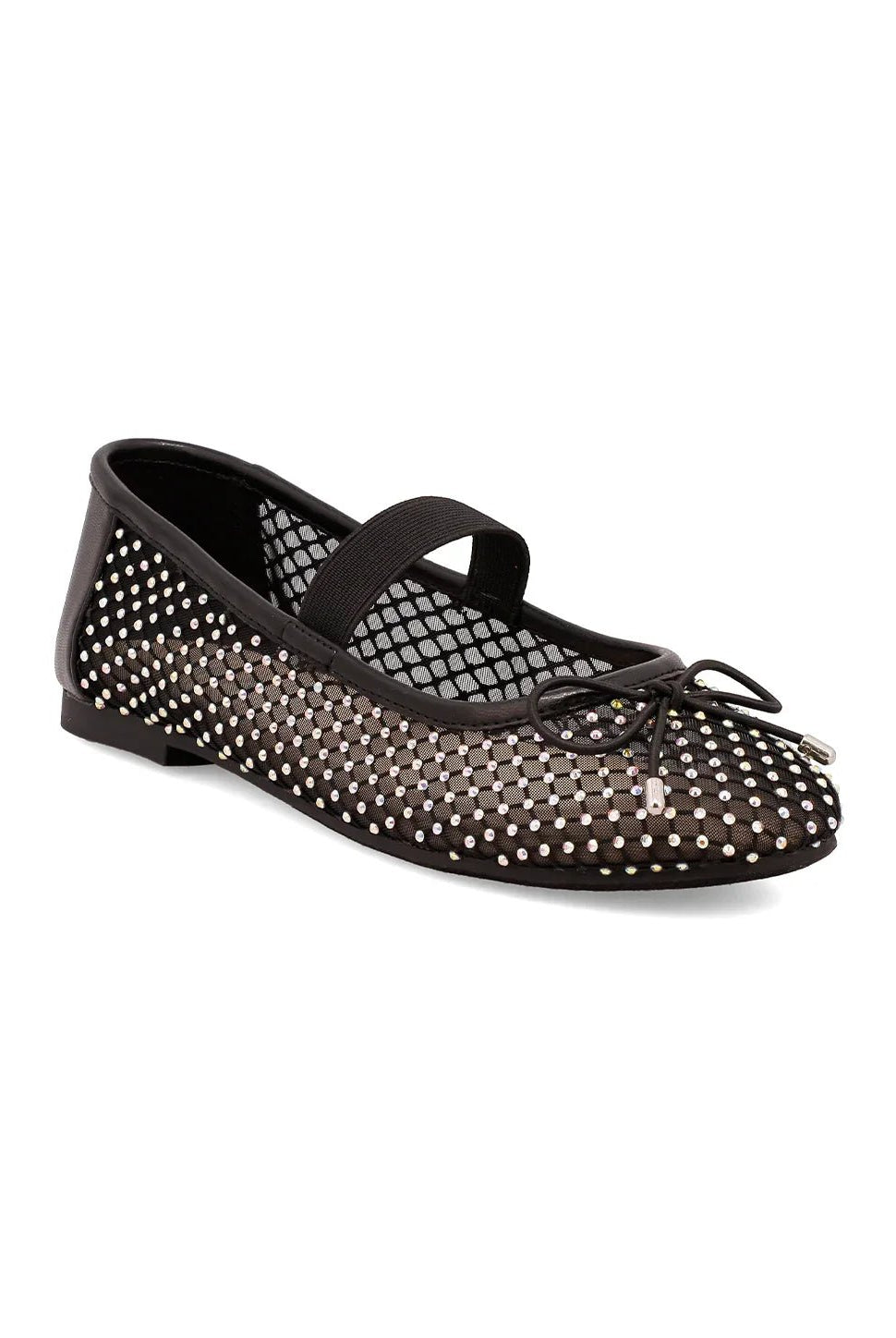 MIA Sparkling Rhinestone Mesh Ballet Flats – Breathable Mary Jane Evening Shoes - Bella Blossom Boutique