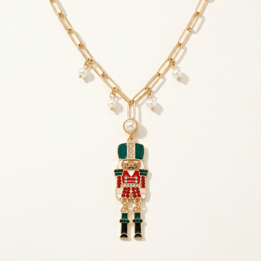 Nutcracker Pendant Pearl Necklace - Bella Blossom Boutique