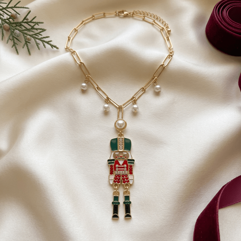 Nutcracker Pendant Pearl Necklace - Bella Blossom Boutique