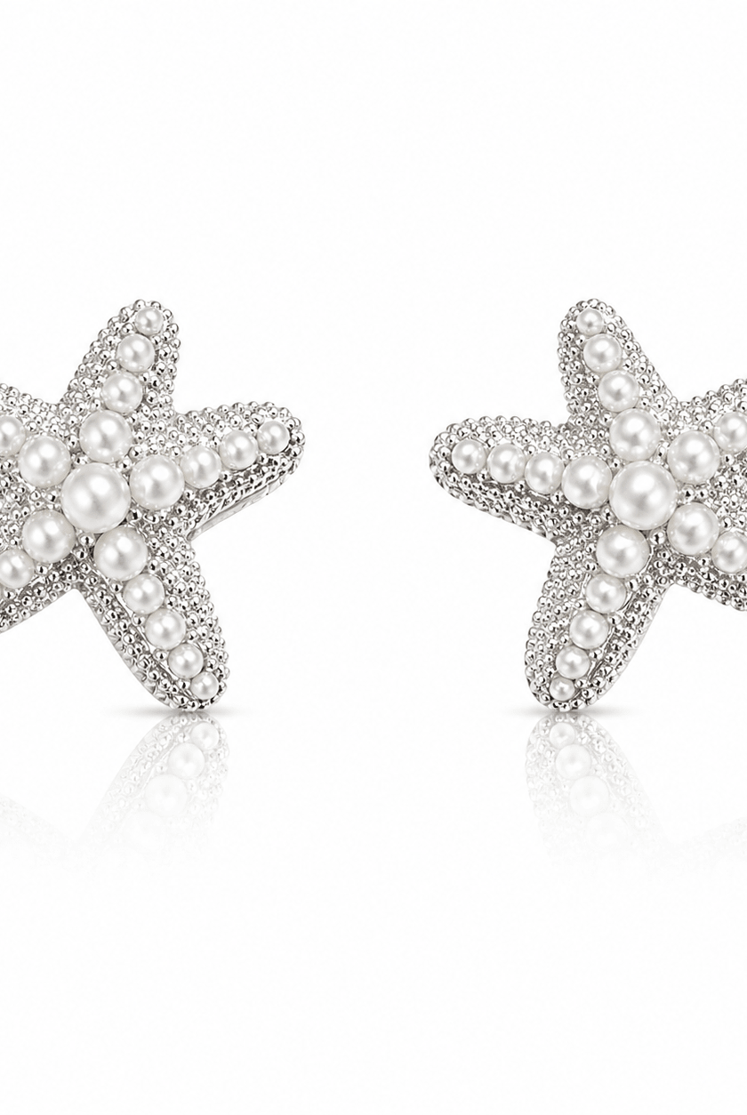 Ocean Glow Starfish Stud Earrings - Shimmering Coastal Jewelry - Bella Blossom Boutique