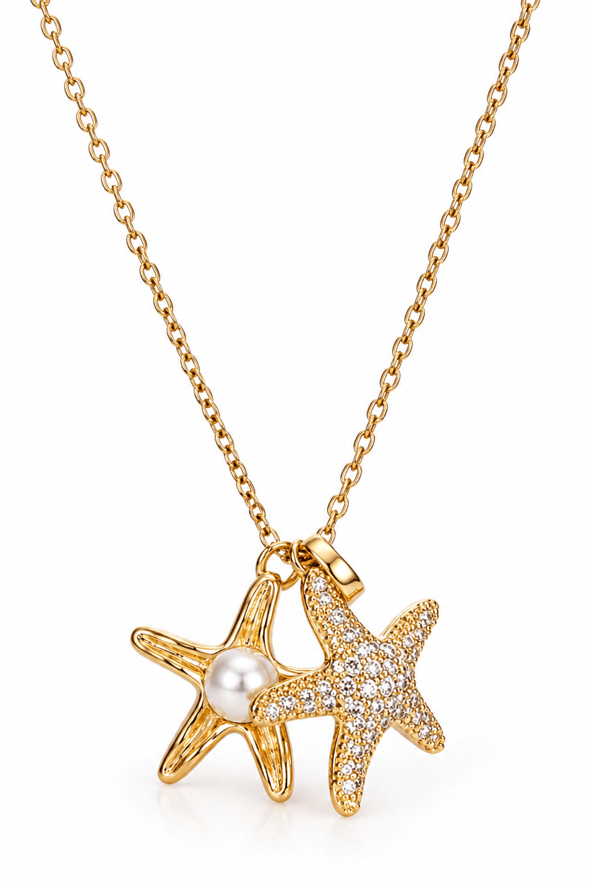 Opal Starfish Ocean Gem Necklace – Coastal Chic Pendant - Bella Blossom Boutique