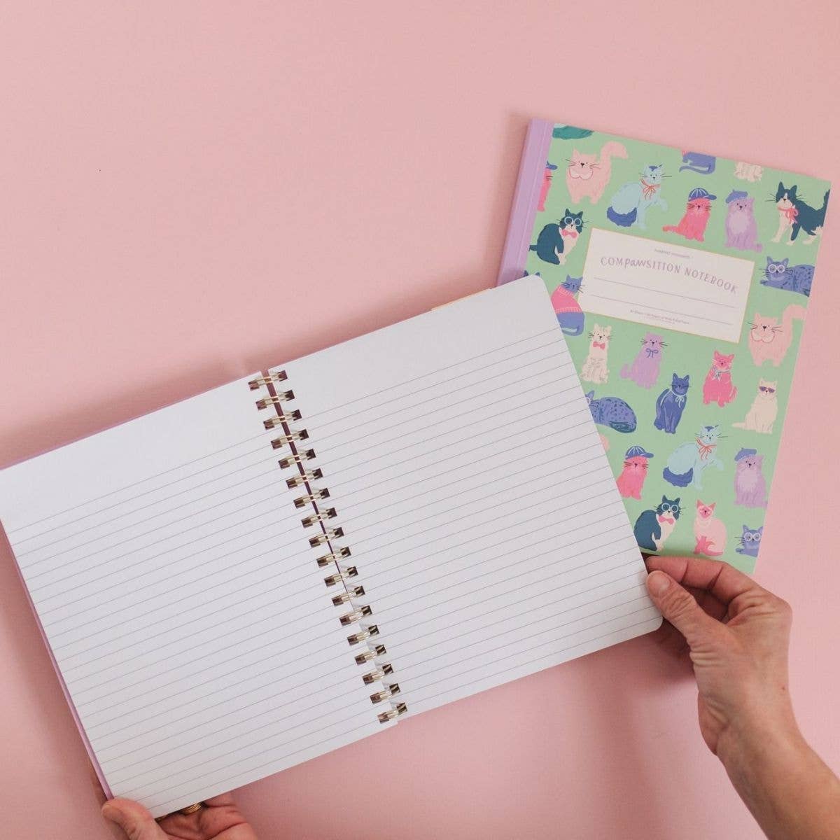 Pink Cool Cats Spiral Notebook - Bella Blossom Boutique