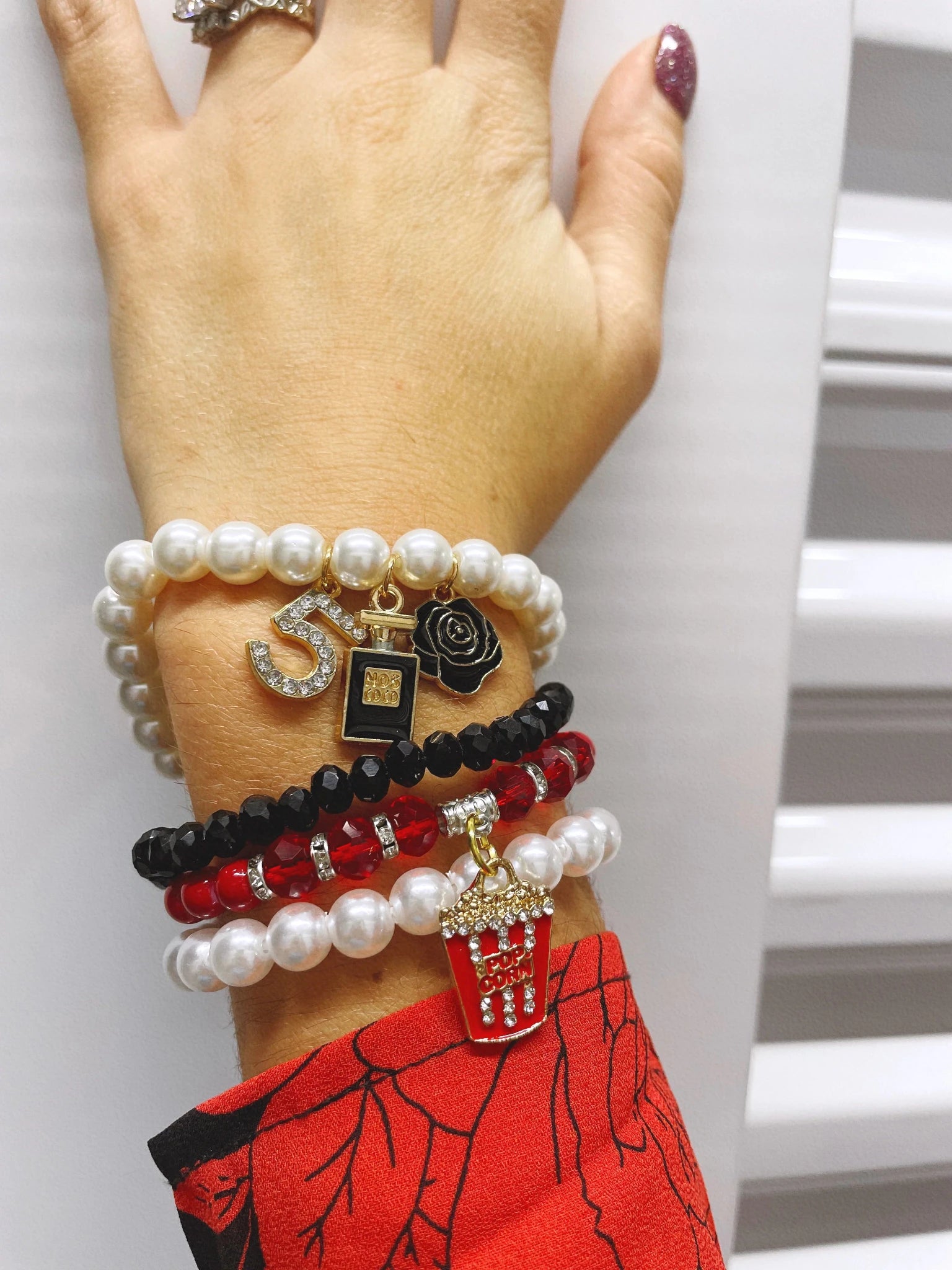 QG Vintage Date Night Pearl & Charm Statement Bracelet - Bella Blossom Boutique