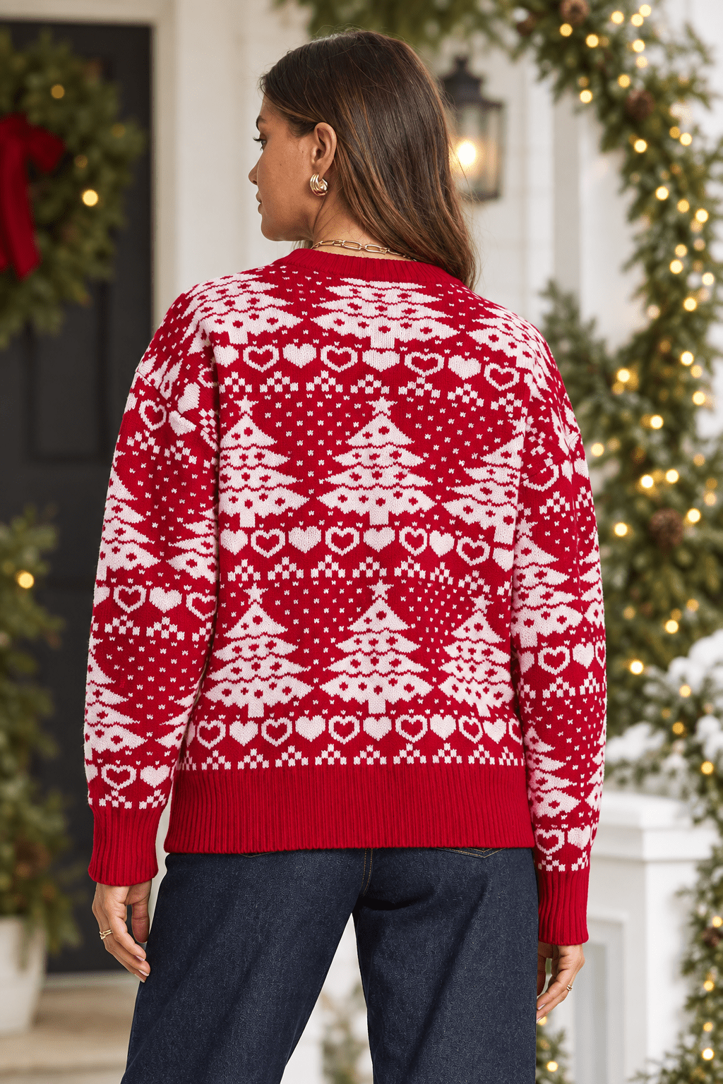 Red Christmas Tree Holiday Sweater - Bella Blossom Boutique