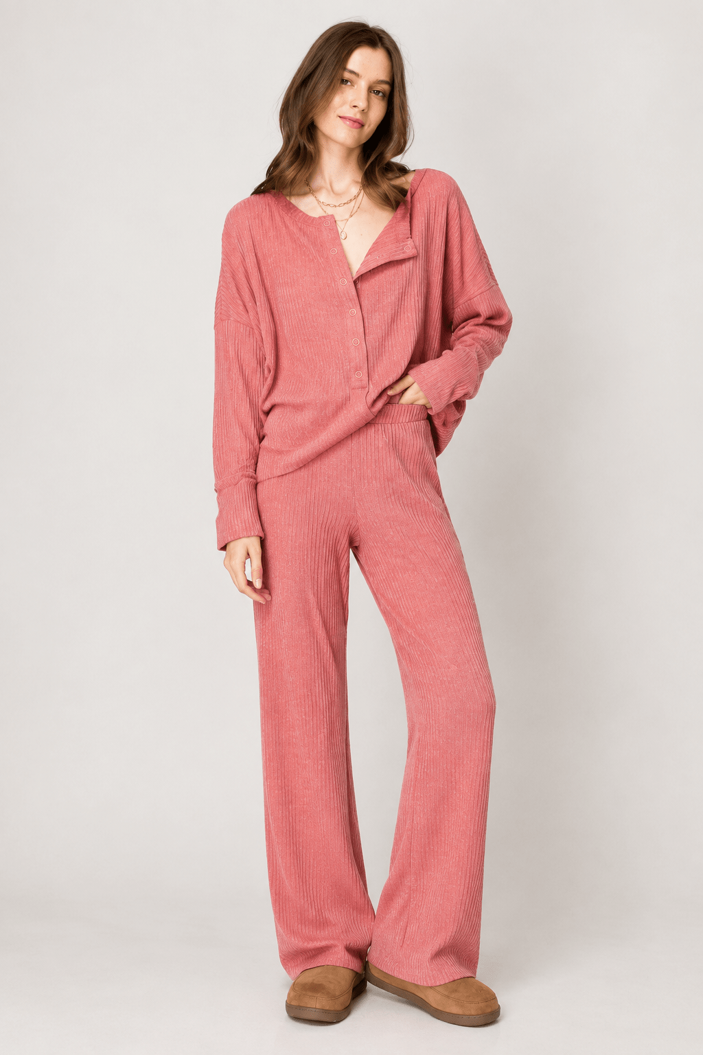 Ribbed Sweater Knit Lounge Set- 2 Colors - Bella Blossom Boutique