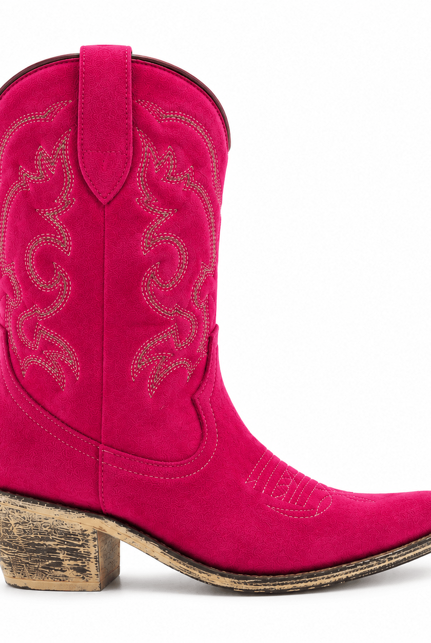 Rosa Viva: Premium Fuchsia Pink Handmade Western Boots - Bella Blossom Boutique