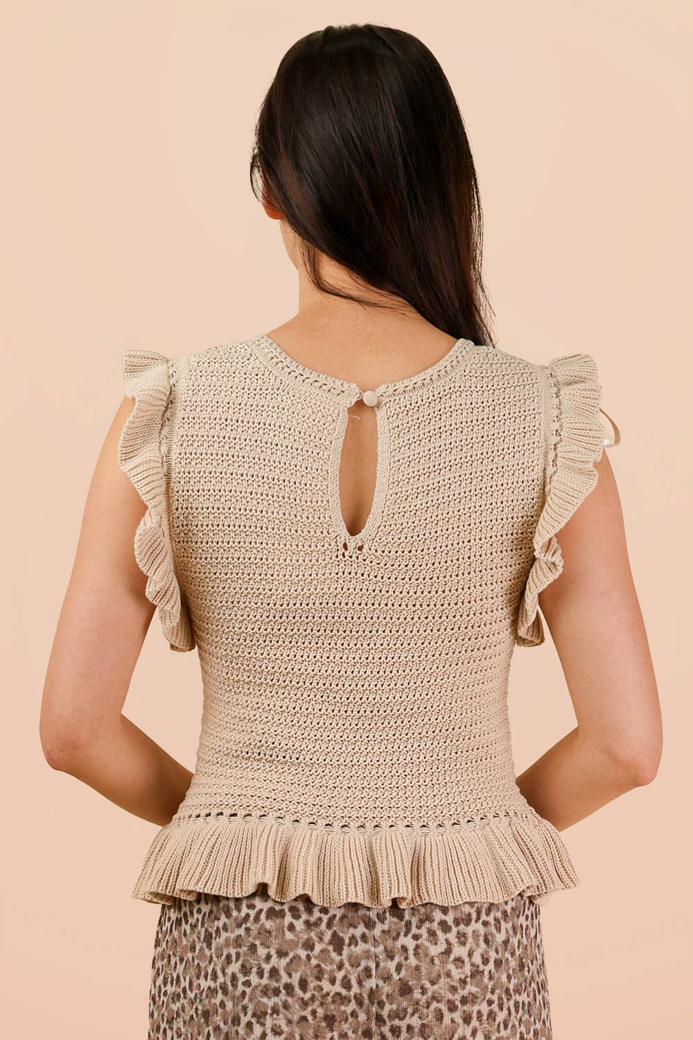 Ruffled Sweater Knit Top - Bella Blossom Boutique