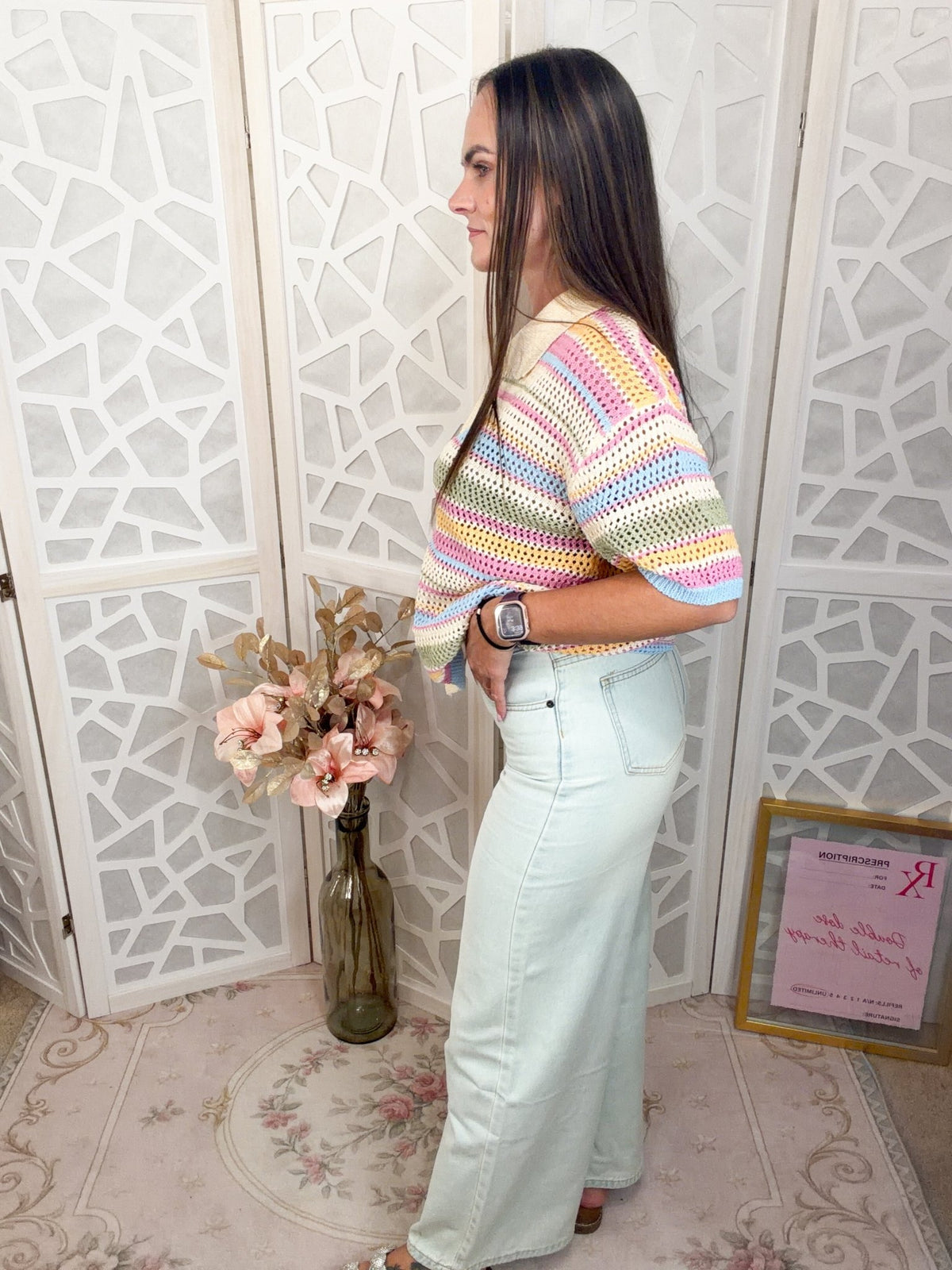 Salt Wash Stretch Wide Leg Denim Pants - Bella Blossom Boutique
