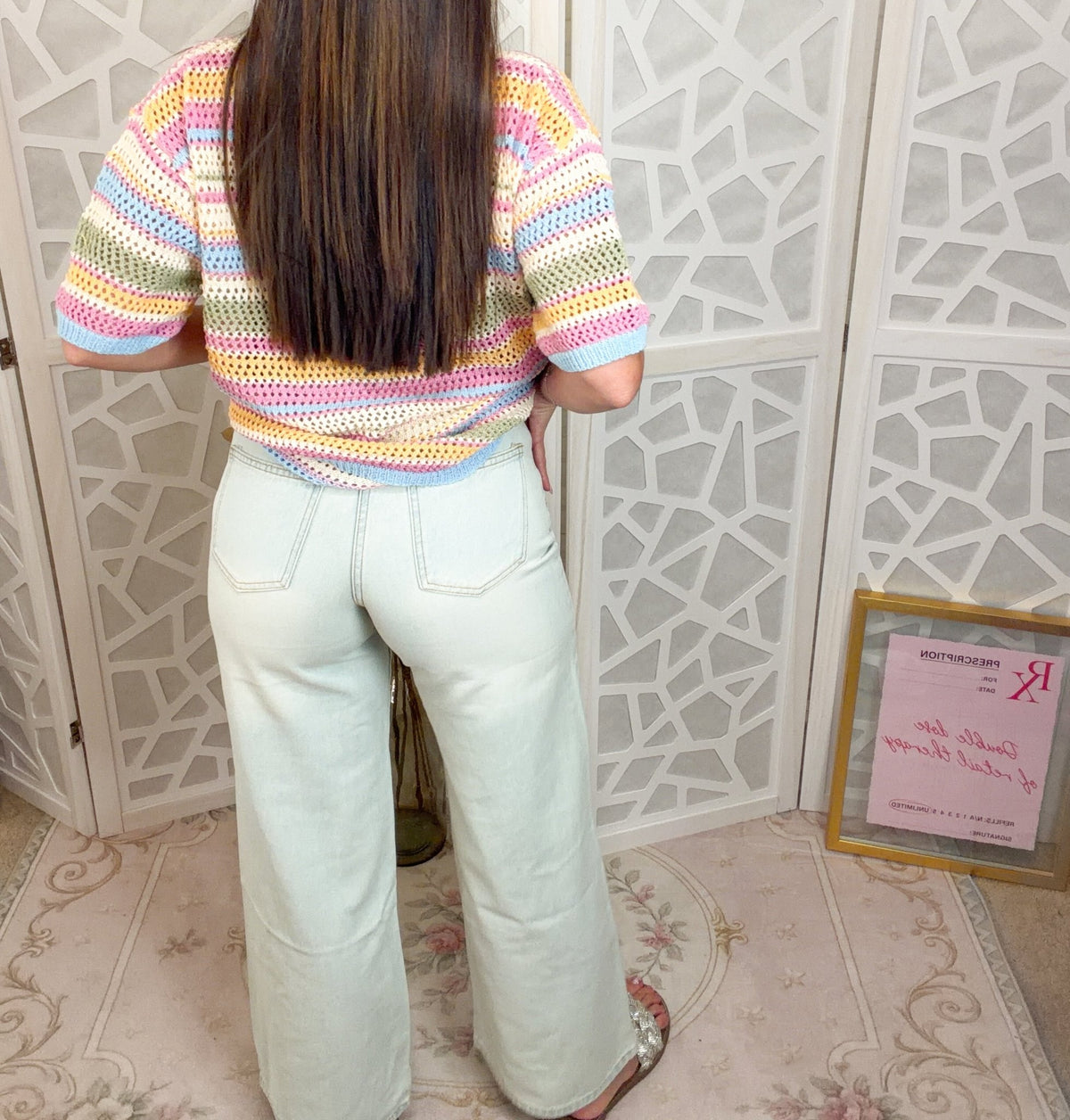 Salt Wash Stretch Wide Leg Denim Pants - Bella Blossom Boutique