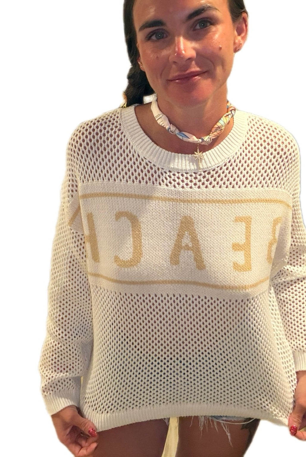 Seaside Breeze Open - Knit Beach Sweater – Lightweight Summer Layer - Bella Blossom Boutique