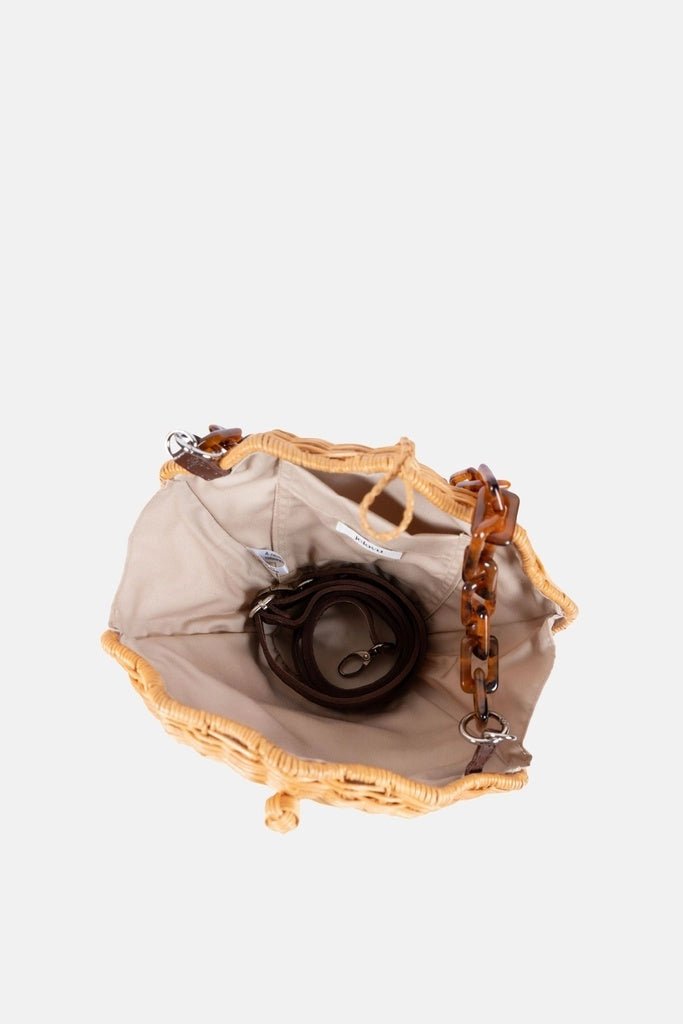 Shelie Shell Rattan Crossbody Bag – Chic Tortoise Handle Wicker Purse - Bella Blossom Boutique