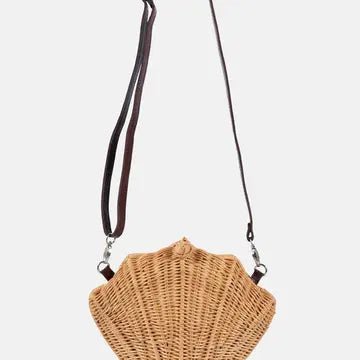 Shelie Shell Rattan Crossbody Bag – Chic Tortoise Handle Wicker Purse - Bella Blossom Boutique